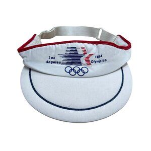 Vintage 1984 Los Angeles Olympics Visor White Red USA One Size